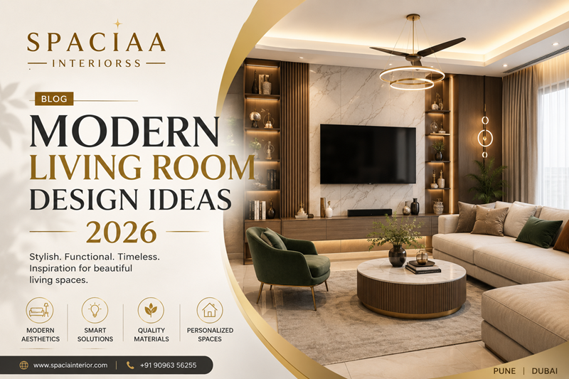 Modern living room design ideas by Spacia Interior